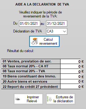 calcul déclaration tva