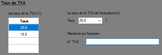tableau des taux de tva